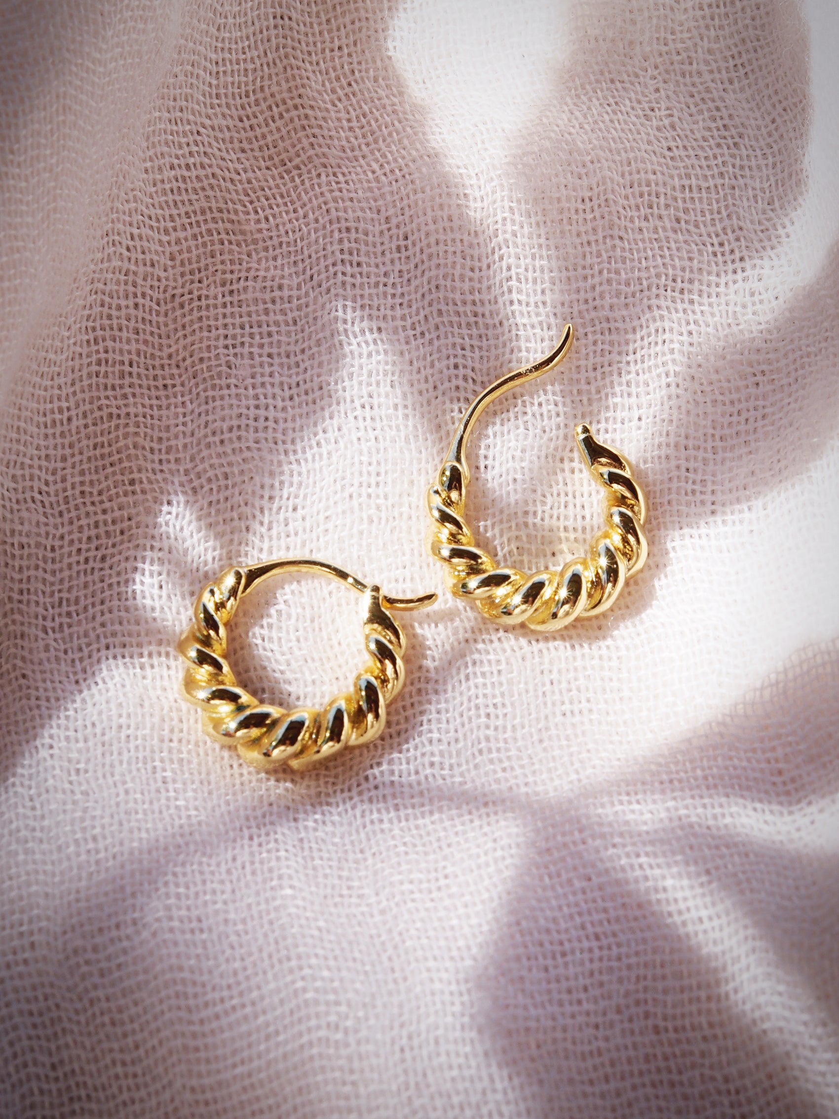 Small Twisted Rope Hoop Earrings - Mana