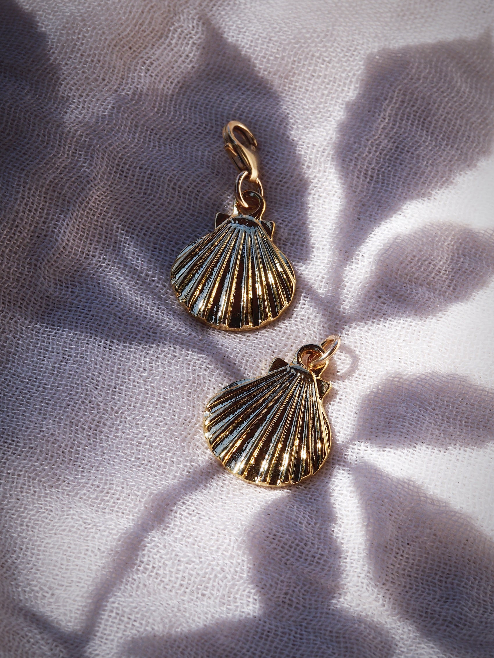 Gold Scallop Shell Charm