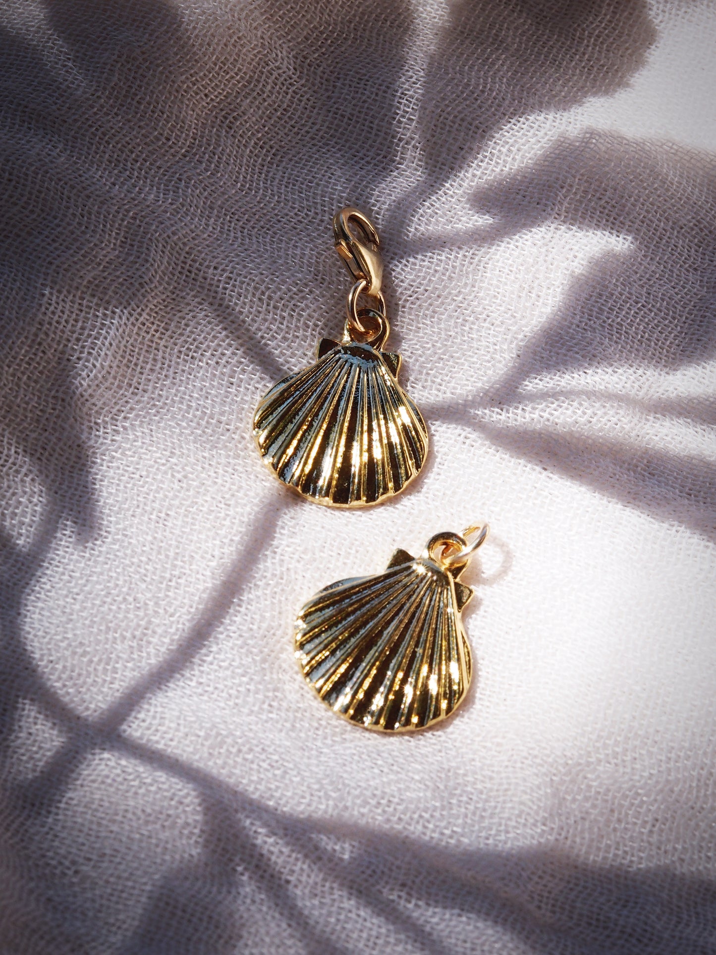 Gold Scallop Shell Charm