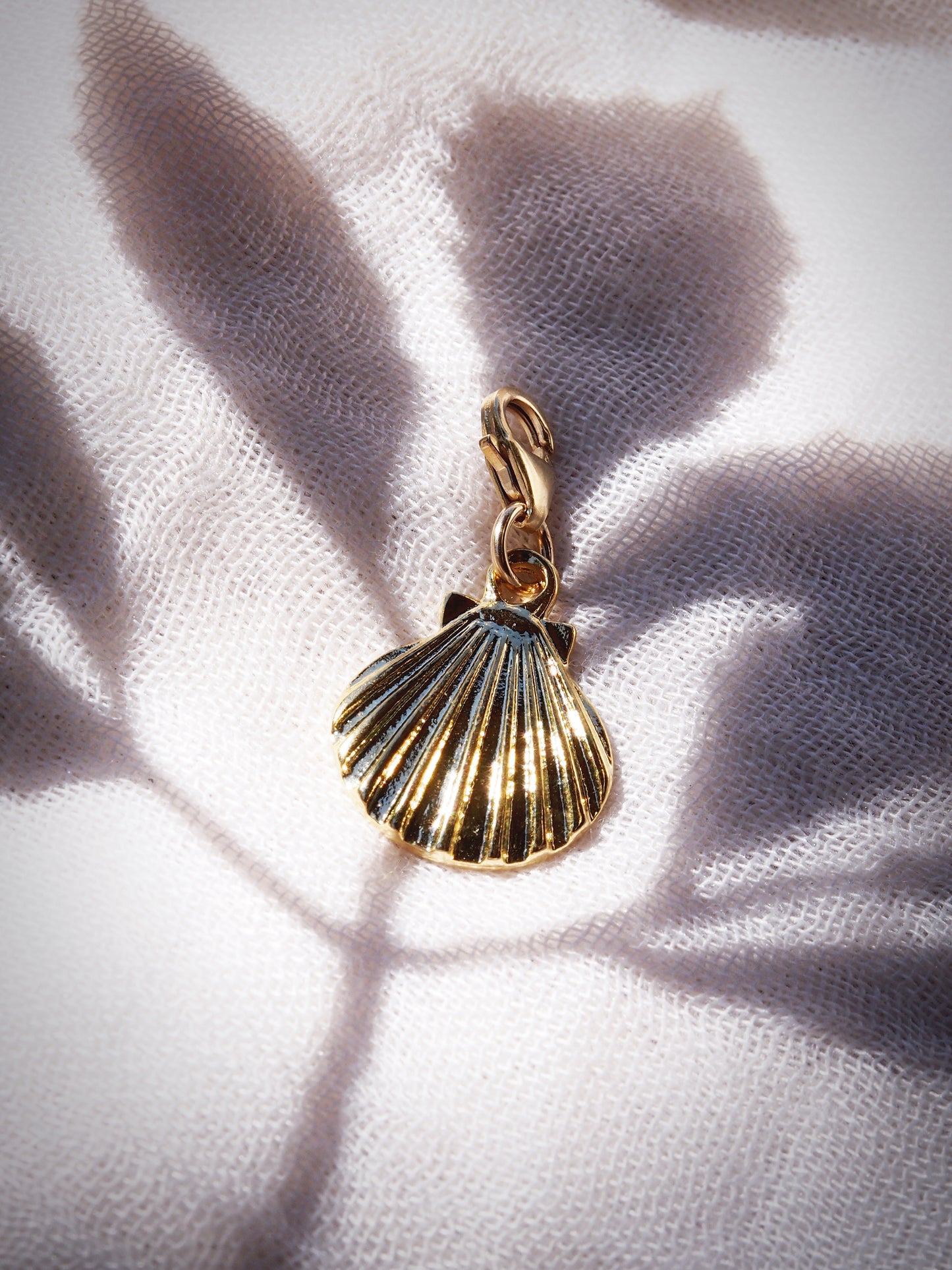 Gold Scallop Shell Charm