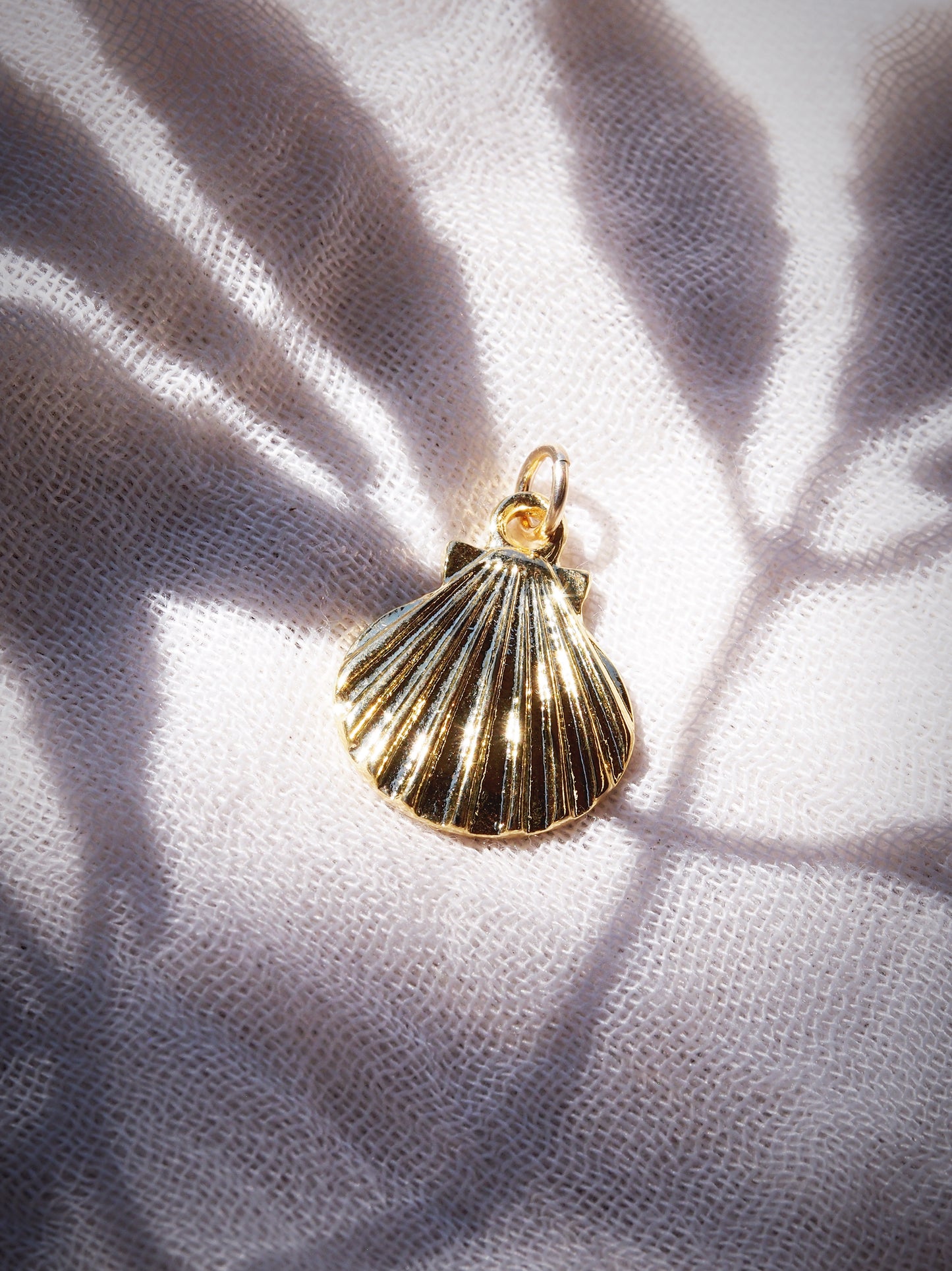 Gold Scallop Shell Charm