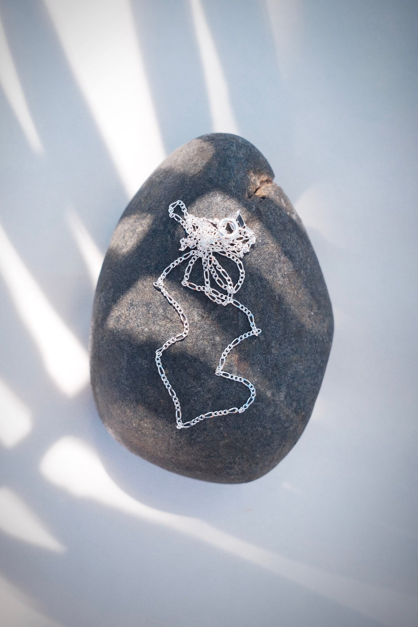 Sterling Silver Dainty Figaro Chain Necklace - Halani