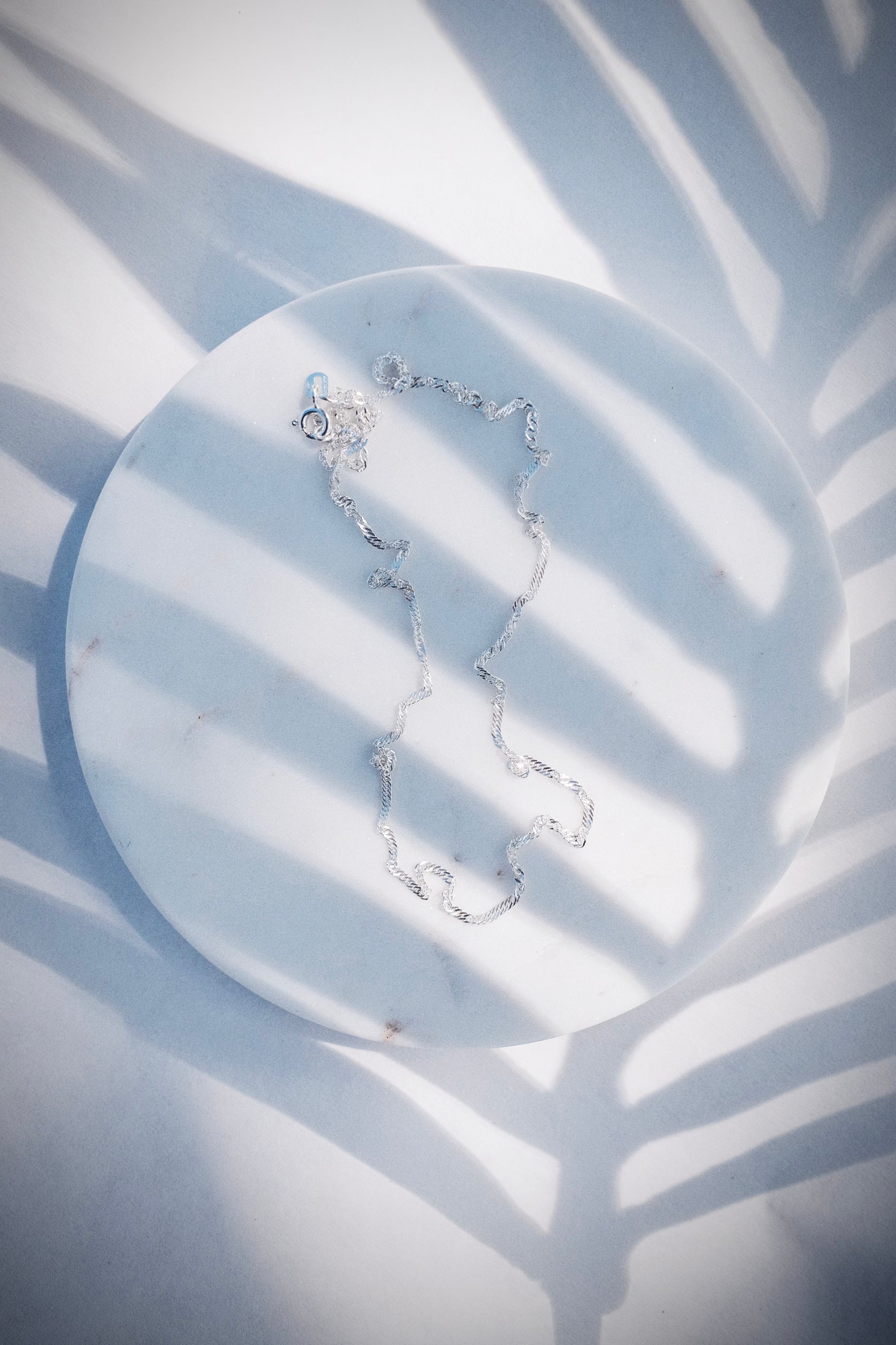 Sterling Silver Singapore Chain Necklace - Luana