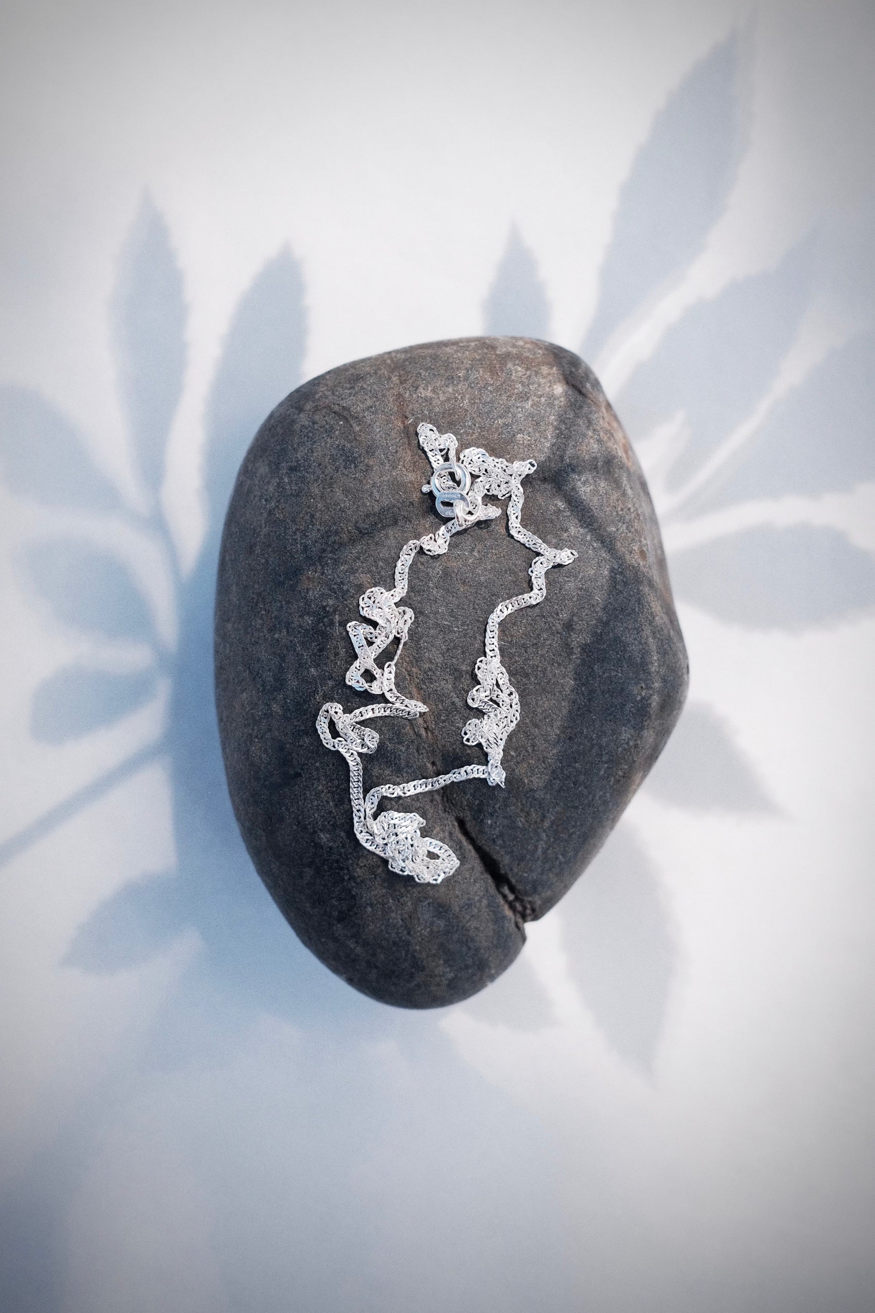 Sterling Silver Singapore Chain Necklace - Luana