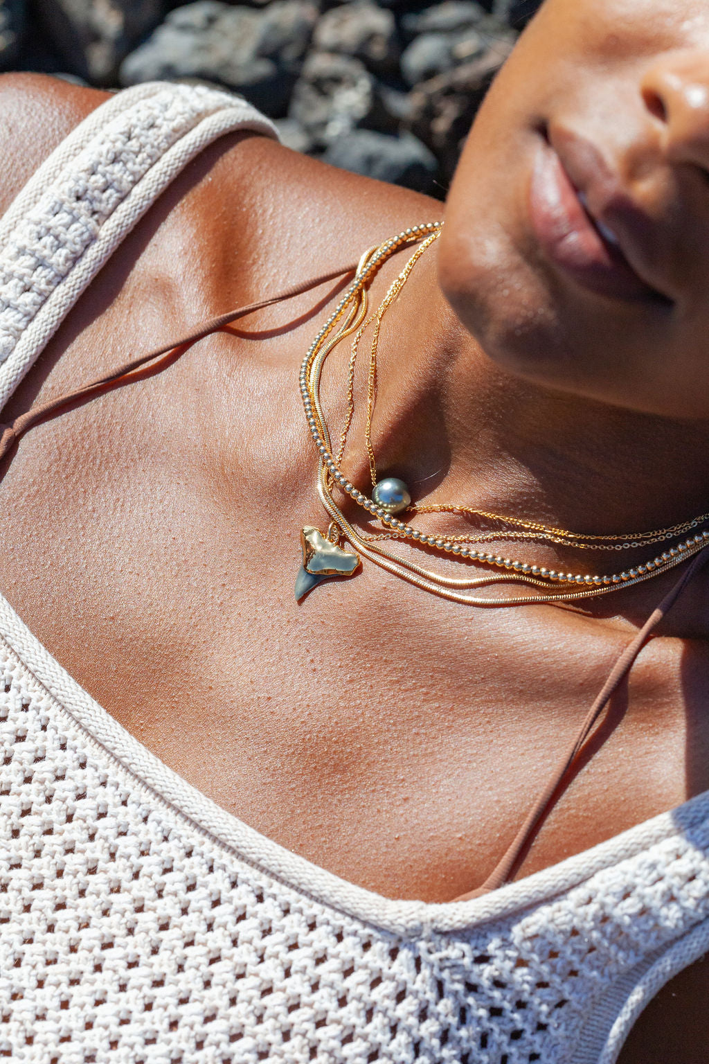 Gold Single Floating Tahitian Pearl Necklace - Miliani