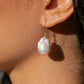 Silver Flameball Pearl Drop Earrings - Kiele