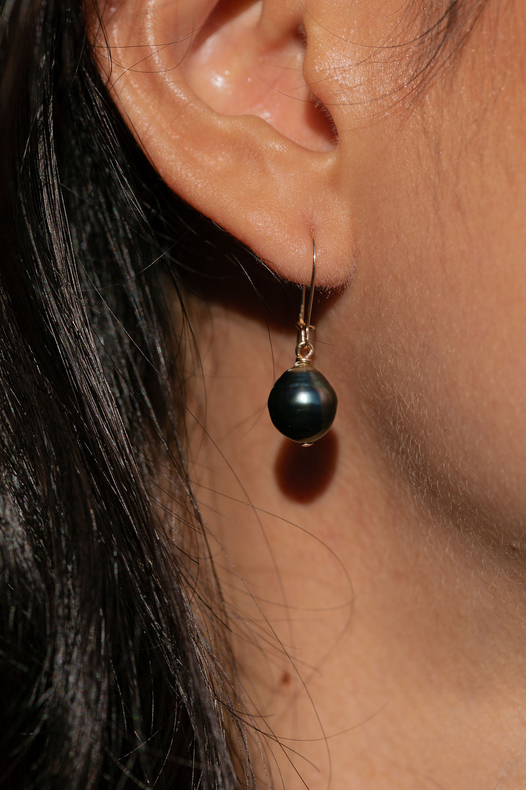 Gold Tahitian Pearl Drop Earrings - Alaula
