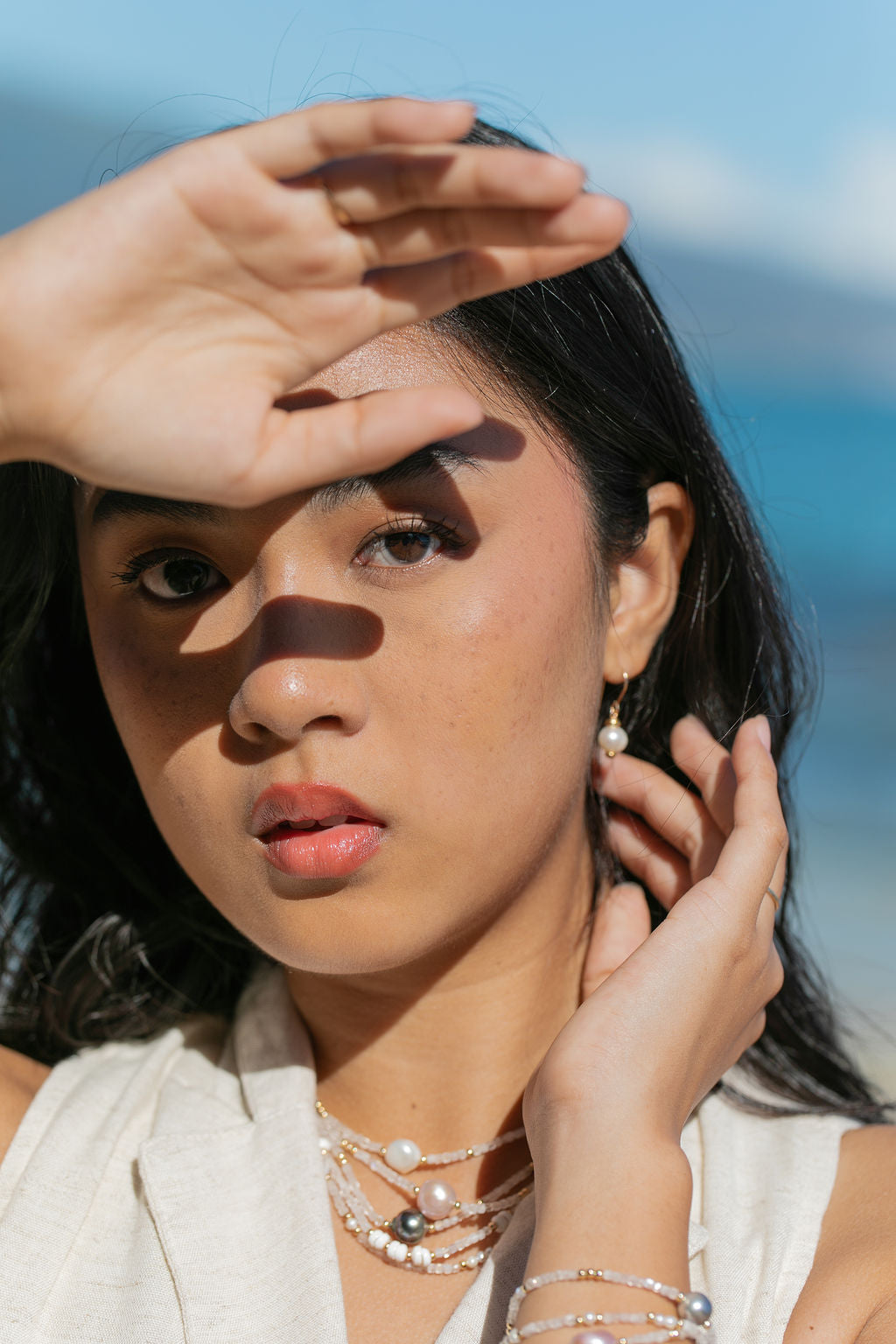 Pink Pearl and Gemstone Necklace - Gold Akala