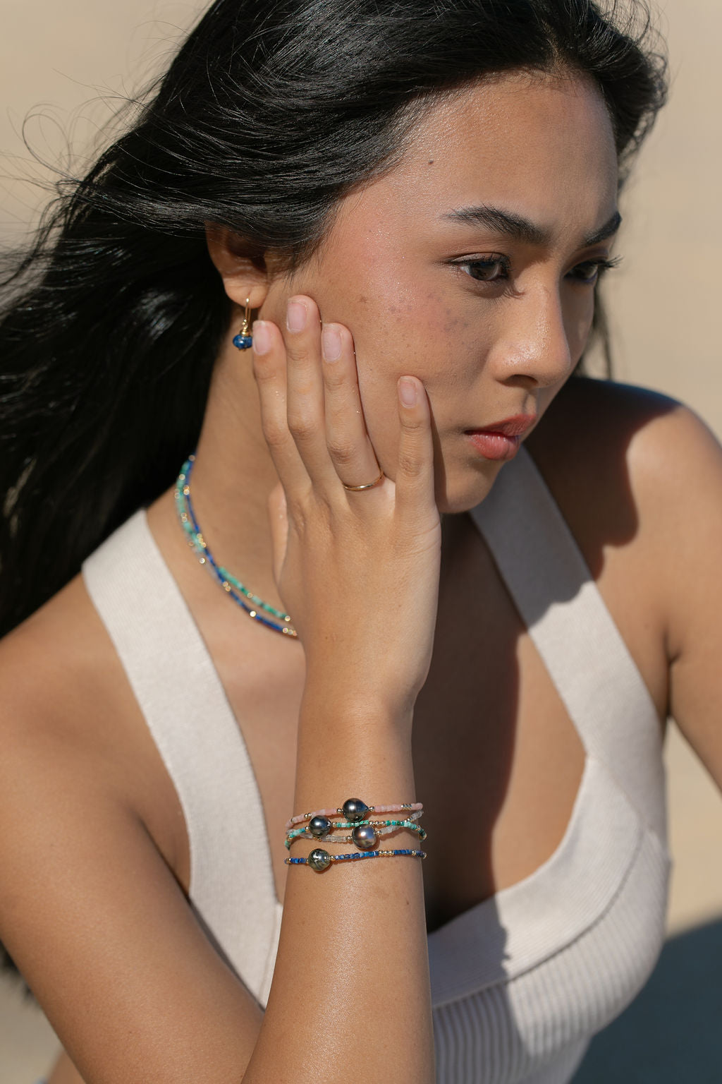 Tahitian Pearl and Gemstone Bracelet - Iolana