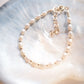 White Rice Pearl & Gold Bead Adjustable Bracelet - Gold Keʻokeʻo