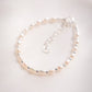 White Rice Pearl & Silver Bead Adjustable Bracelet - Silver Keʻokeʻo