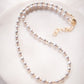 Gray Rice Pearl & Gold Bead Adjustable Necklace - Gold Āhiahi