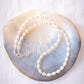 White Rice Pearl & Silver Bead Adjustable Necklace - Silver Keʻokeʻo