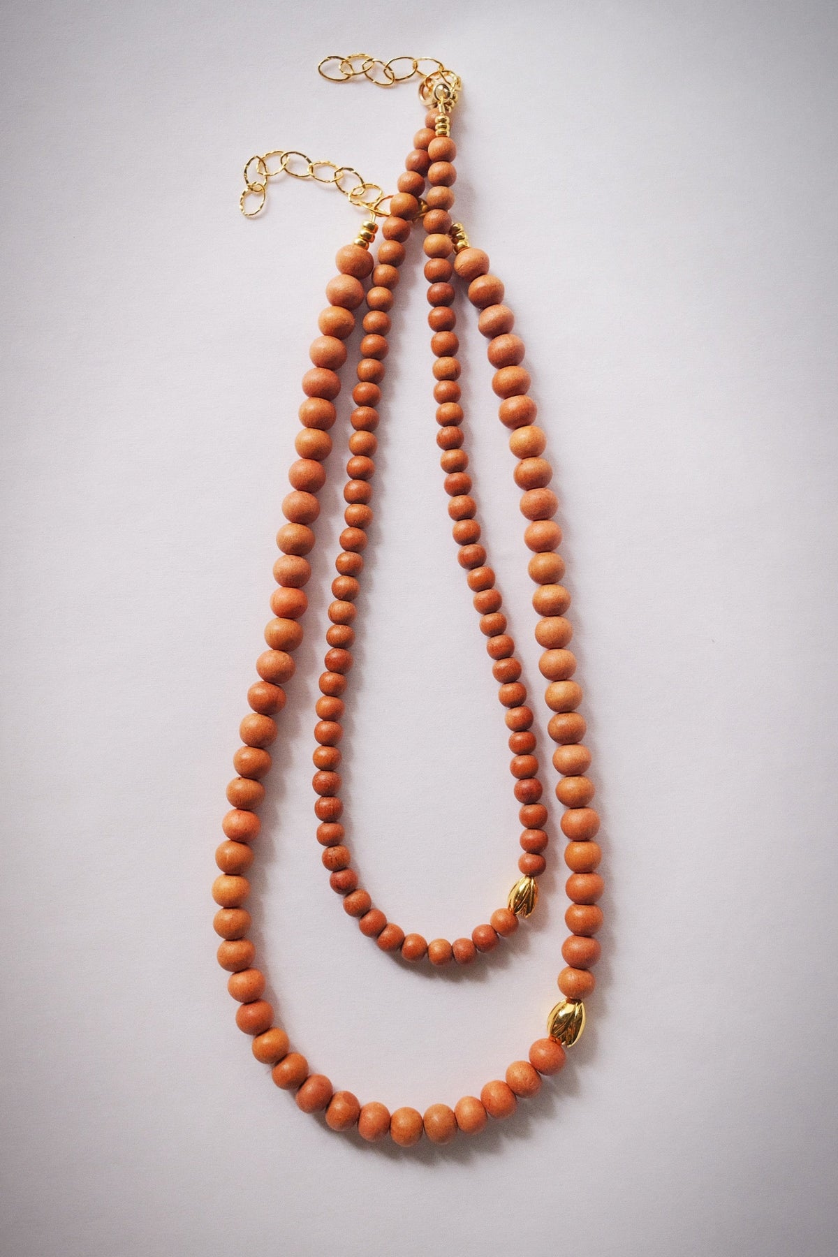 Sandalwood & Gold Pikake Necklace - Nani