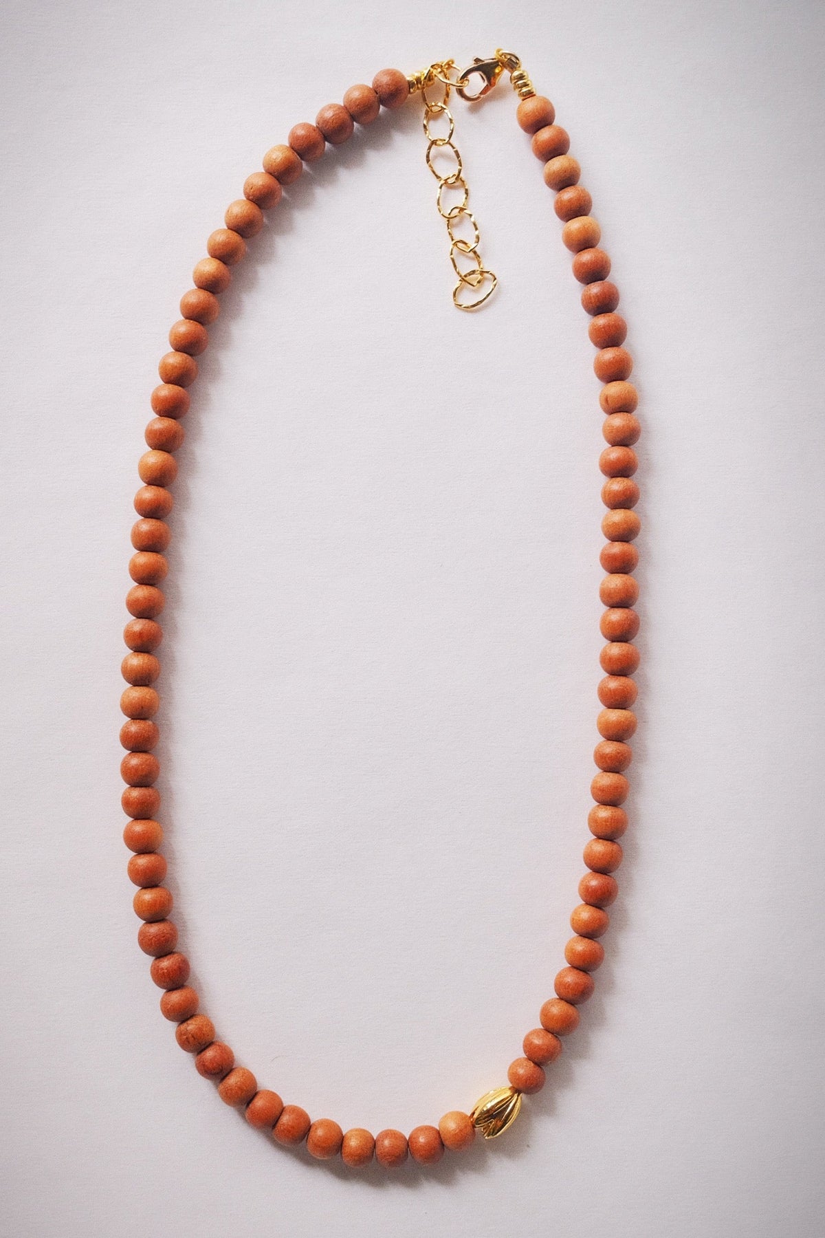 Sandalwood & Gold Pikake Necklace - Nani