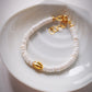 Puka Shell & Gold Pikake Bracelet - Kailani