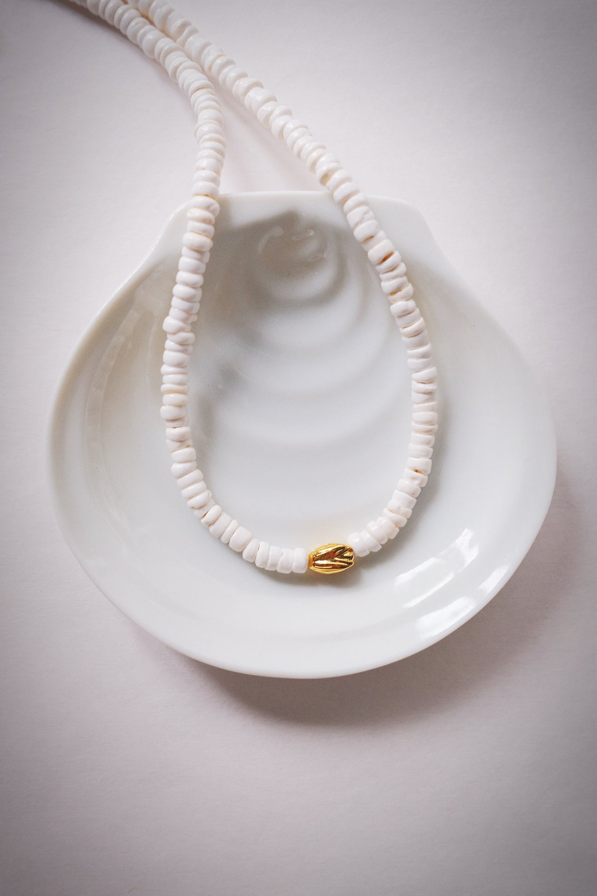 Puka Shell & Gold Pikake Necklace - Kailani