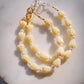 Resin Pikake & Pearl Beaded Bracelet - Gold Kupuna