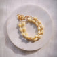Resin Pikake & Pearl Beaded Bracelet - Gold Kupuna