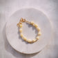 Resin Pikake & Pearl Beaded Bracelet - Gold Kupuna