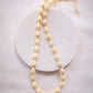 Resin Pikake & Pearl Beaded Necklace - Gold Kupuna