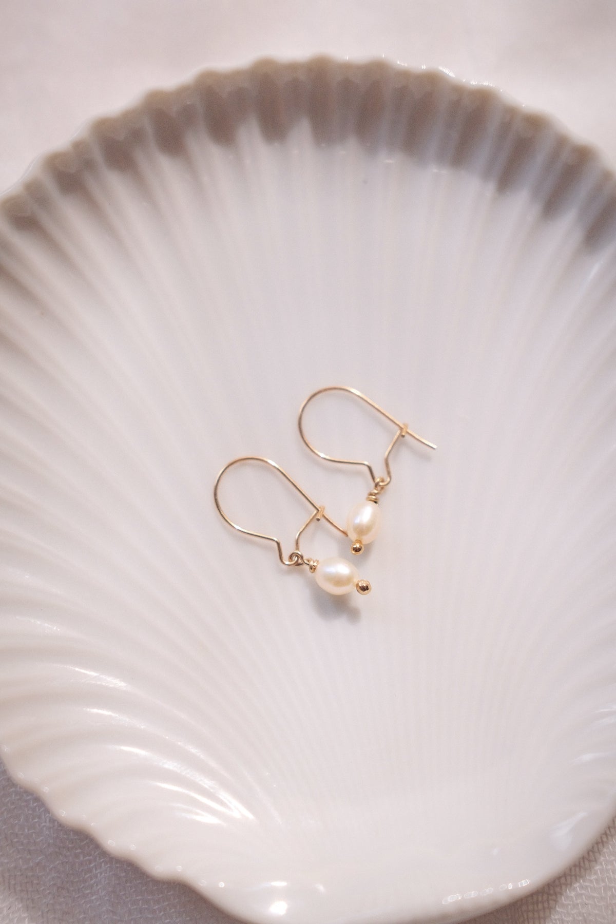 Rice Pearl Drop Earrings - Gold or Silver