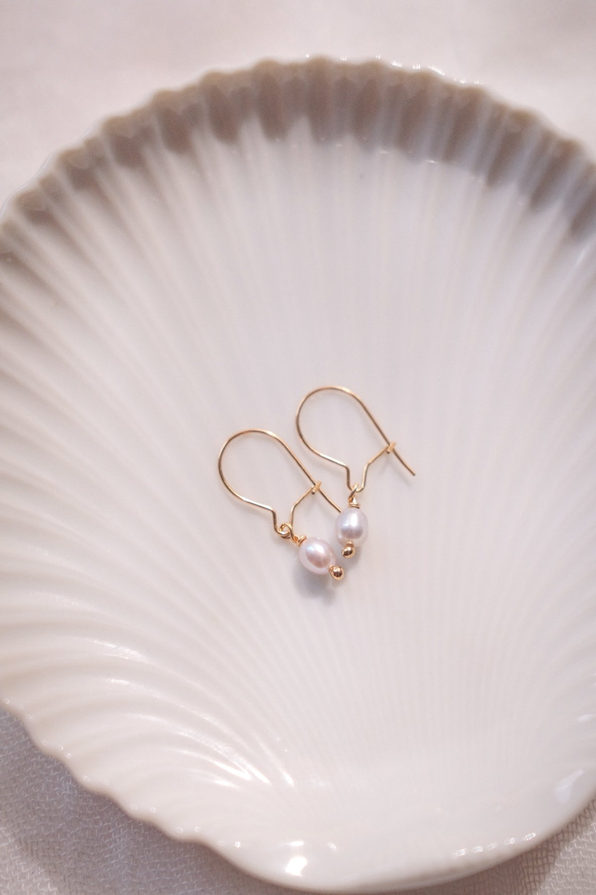 Rice Pearl Drop Earrings - Gold or Silver