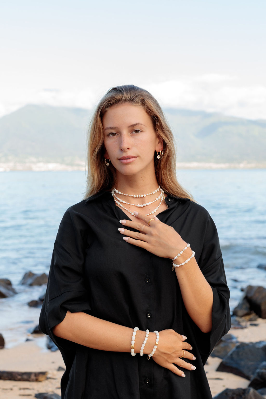Mixed Shell & Pearl Pikake Necklace - Silver Kahakai