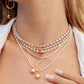 Tiny Pearl Strand Necklace with Pikake Pendant - Mikioi