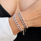 Gray Rice Pearl & Silver Bead Adjustable Bracelet - Silver Āhiahi