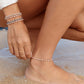 White Rice Pearl & Silver Bead Adjustable Bracelet - Silver Keʻokeʻo