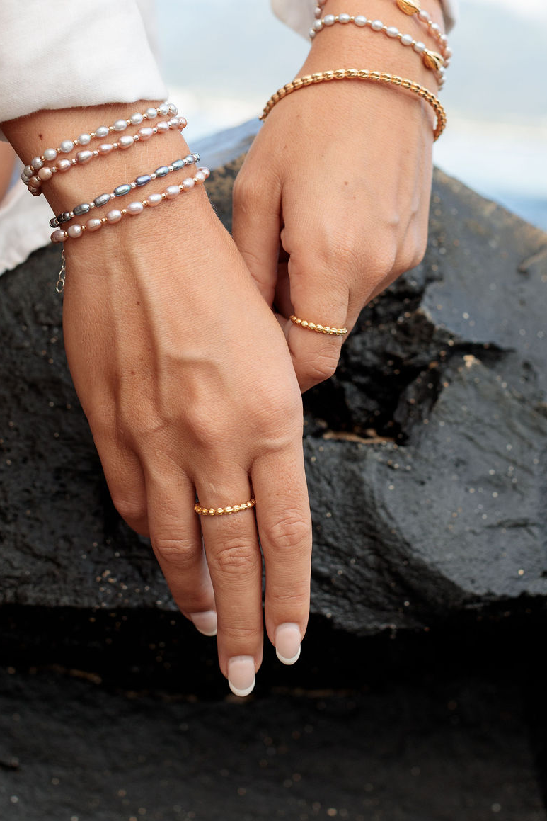 Gold Vermeil Pikake Lei Ring - Pualei