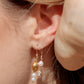 Gold Pikake & Pearl Dangle Earrings - Makamae
