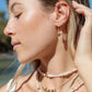 Gold Pikake & Pearl Dangle Earrings - Makamae