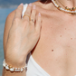 Luminous Pearl & Pikake Beaded Bracelet - Gold Heleleʻi