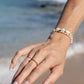 Luminous Pearl & Pikake Beaded Bracelet - Gold Heleleʻi