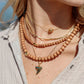 Sandalwood & Gold Pikake Necklace - Nani
