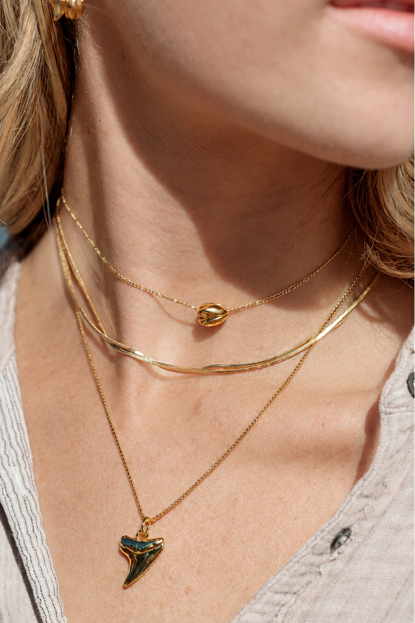 Floating Gold Pikake Charm Necklace - Lana