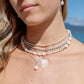 Gray Rice Pearl & Silver Bead Adjustable Necklace - Silver Āhiahi