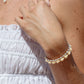 White Rice Pearl & Silver Bead Adjustable Bracelet - Silver Keʻokeʻo