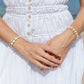White Rice Pearl & Silver Bead Adjustable Bracelet - Silver Keʻokeʻo