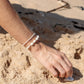 Luminous Pearl & Pikake Beaded Bracelet - Silver Heleleʻi
