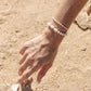 White Rice Pearl & Silver Bead Adjustable Bracelet - Silver Keʻokeʻo