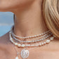 Luminous Pearl & Pikake Beaded Necklace - Silver Heleleʻi