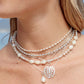 Gray Rice Pearl & Silver Bead Adjustable Necklace - Silver Āhiahi