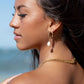 Sterling Silver Latch Pikake Hoop Earrings - Healani