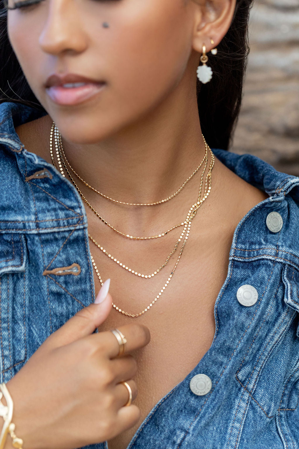 Gold Flat Dot Chain Necklace - Makali'i