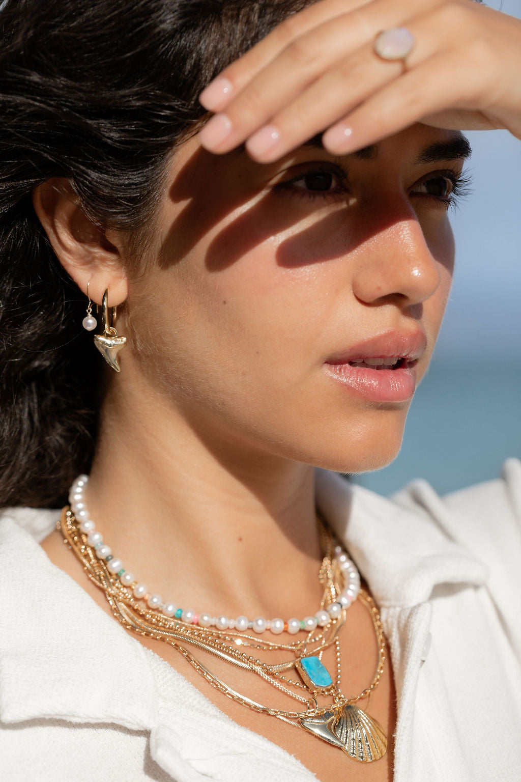 Tiny White Freshwater Pearl Drop Earrings - Silver Ipo