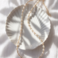 White Rice Pearl & Gold Bead Adjustable Necklace - Gold Keʻokeʻo