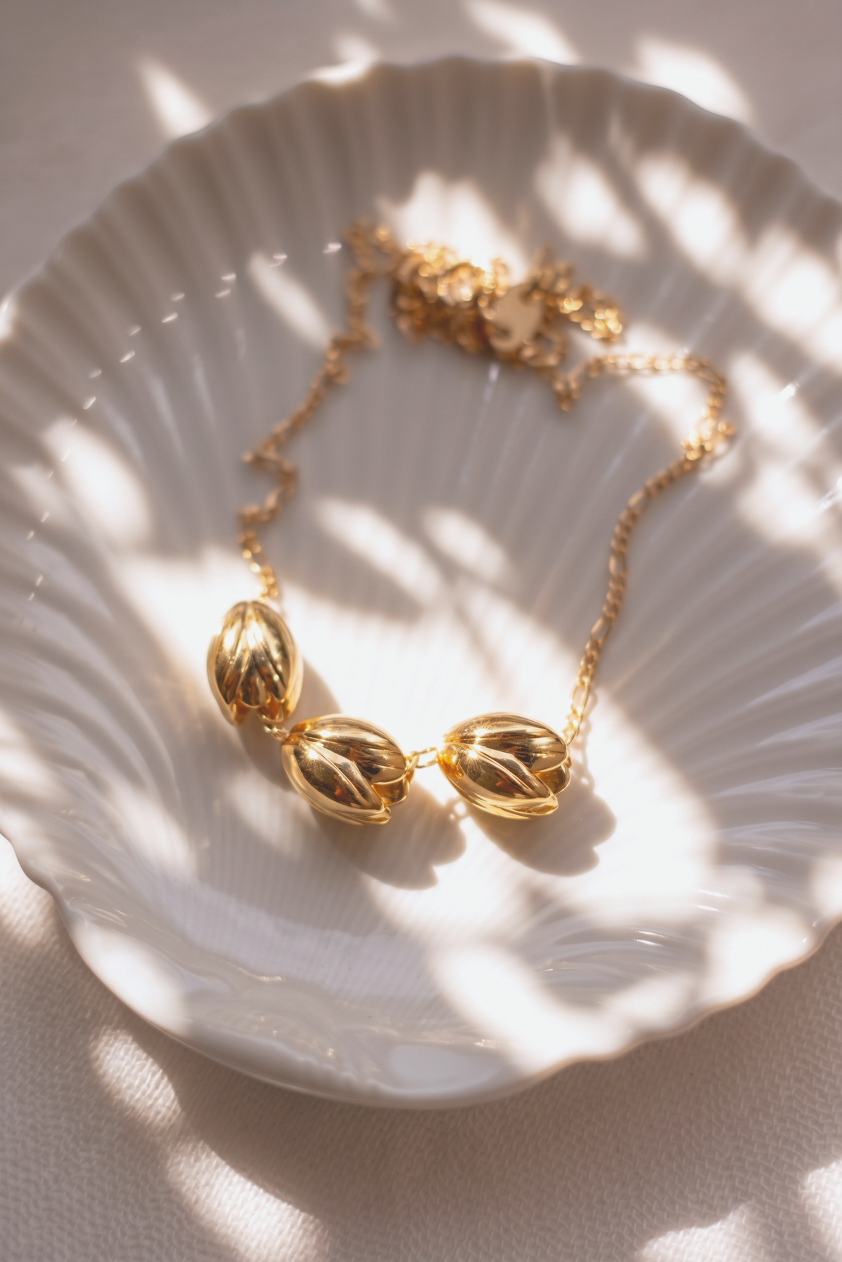 Triple Floating Gold Pikake Charm Necklace - Kālewa